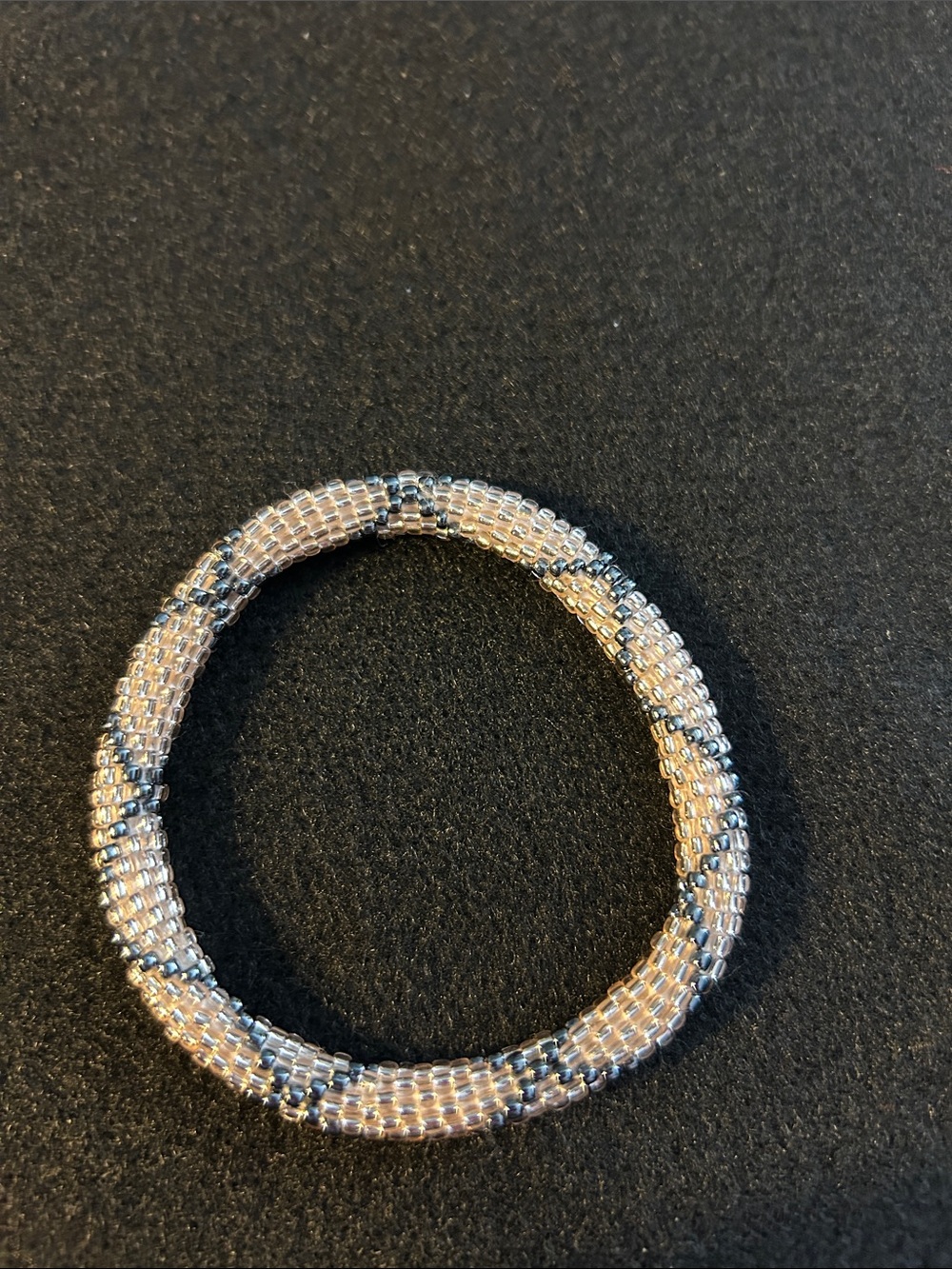 Mama’s Angel Handmade Seed Bead Bracelet in Rose Gold & Silver